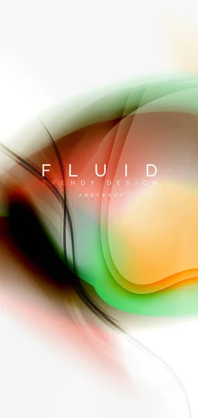 Color flowing wave, trendy liquid design template — Stock Vector