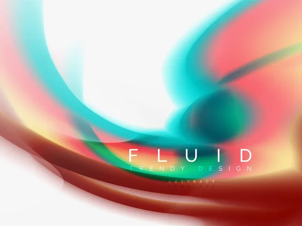 Fundo fluxo de cor abstrato, design líquido — Vetor de Stock