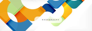 Geometrik kareler afiş soyut. Vektör çizim broşür veya el ilanı, sunum ve web tasarım düzeni için