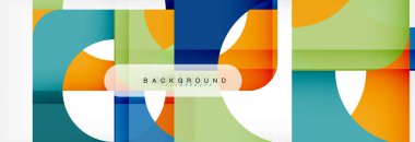 Geometrik kareler afiş soyut. Vektör çizim broşür veya el ilanı, sunum ve web tasarım düzeni için