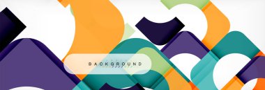 Renkli kare şekiller, geometrik modern arka plan