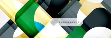 Geometrik kareler afiş soyut. Vektör çizim broşür veya el ilanı, sunum ve web tasarım düzeni için