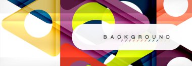 Geometrik arka plan. Modern örtüşen üçgenler. Mesajınız için alışılmadık renkli şekiller. İş veya teknik okul sunuyu, app kapak