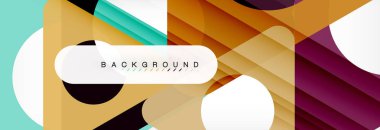 Geometrik arka plan, daireler ve üçgenler şekiller afiş. Gösterim amacıyla broşür veya el ilanı, sunum ve web tasarım düzeni