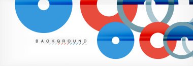 Gri arka plan, modern geometrik desen tasarım renkli halkalar. Vektör iş veya teknoloji tanıtım tasarım şablonu, broşür veya el ilanı desenli veya geometrik web afiş