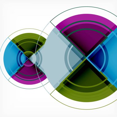 Yaratıcı 3d efekti, vektör trendy şablonu ile geometrik arka plan daire