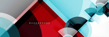 Arka plan - çok renkli daireler, trendy en az geometrik tasarım