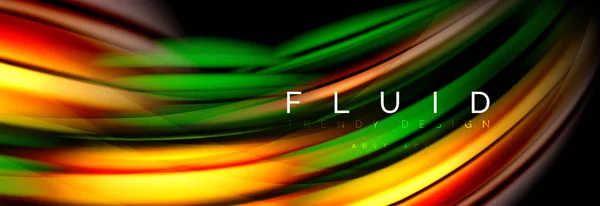 Efecto de movimiento de colores fluidos de onda, fondo abstracto holográfico. Ilustración vectorial — Vector de stock