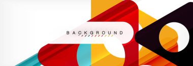 Geometrik arka plan, daireler ve üçgenler şekiller afiş. Gösterim amacıyla broşür veya el ilanı, sunum ve web tasarım düzeni