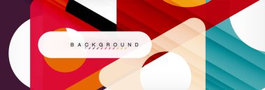 Geometrik arka plan, daireler ve üçgenler şekiller afiş. Gösterim amacıyla broşür veya el ilanı, sunum ve web tasarım düzeni