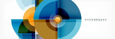 Arka plan - çok renkli daireler, trendy en az geometrik tasarım