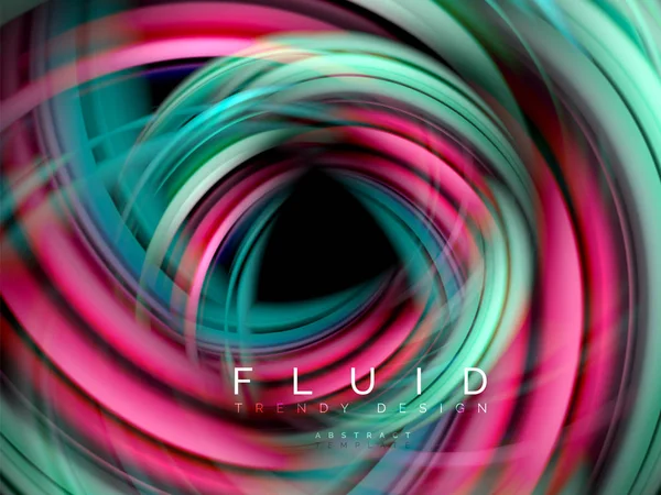 Fondo abstracto de onda lisa fluida, concepto de movimiento de color brillante que fluye, plantilla de diseño abstracto de moda para presentación de negocios o tecnología o cubierta de folleto web, papel pintado — Archivo Imágenes Vectoriales