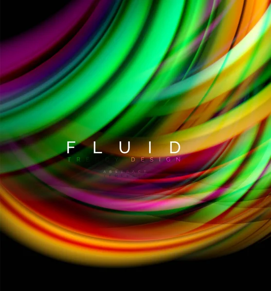 Fondo abstracto de onda lisa fluida, concepto de movimiento de color brillante que fluye, plantilla de diseño abstracto de moda para presentación de negocios o tecnología o cubierta de folleto web, papel pintado — Vector de stock