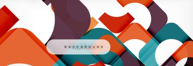 Renkli kareler kompozisyon soyut afiş. Gösterim amacıyla broşür veya el ilanı, sunum ve web tasarım düzeni