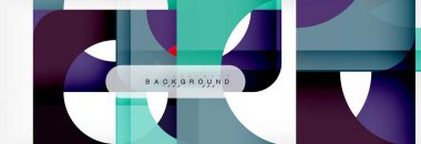 Geometrik kareler afiş soyut. Vektör çizim broşür veya el ilanı, sunum ve web tasarım düzeni için