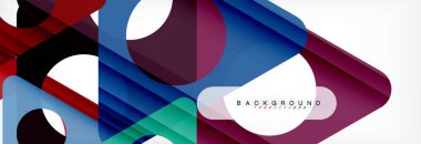 Geometrik arka plan, daireler ve üçgenler şekiller afiş. Gösterim amacıyla broşür veya el ilanı, sunum ve web tasarım düzeni