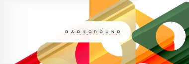 Geometrik arka plan, daireler ve üçgenler şekiller afiş. Gösterim amacıyla broşür veya el ilanı, sunum ve web tasarım düzeni