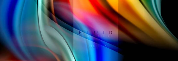 Rainbow fluid abstract shapes, liquid colors design, colorful marble or plastic wavy texture background, multicolored template for business or technology presentation or web brochure cover design — Stock Vector