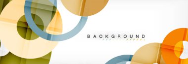 Gri arka plan, modern geometrik desen tasarım renkli halkalar. Vektör iş veya teknoloji tanıtım tasarım şablonu, broşür veya el ilanı desenli veya geometrik web afiş