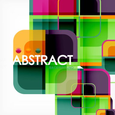 Renkli yuvarlak modern geometrik arka plan kareler