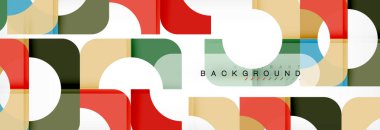 Geometrik kareler afiş soyut. Vektör çizim broşür veya el ilanı, sunum ve web tasarım düzeni için