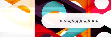 Geometrik arka plan, daireler ve üçgenler şekiller afiş. Gösterim amacıyla broşür veya el ilanı, sunum ve web tasarım düzeni