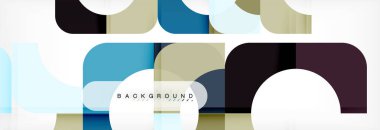 Geometrik kareler afiş soyut. Vektör çizim broşür veya el ilanı, sunum ve web tasarım düzeni için