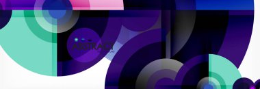 Arka plan - çok renkli daireler, trendy en az geometrik tasarım