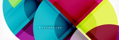 Arka plan - çok renkli daireler, trendy en az geometrik tasarım