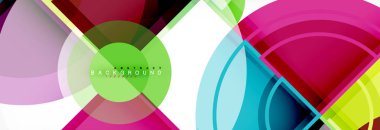 Arka plan - çok renkli daireler, trendy en az geometrik tasarım