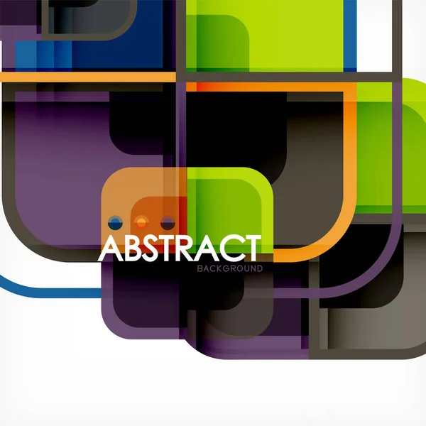 Okrągłe kolorowe kwadraty nowoczesne tło geometrycznych — Wektor stockowy