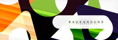 Geometrik arka plan, daireler ve üçgenler şekiller afiş. Gösterim amacıyla broşür veya el ilanı, sunum ve web tasarım düzeni