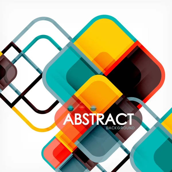 Quadratische geometrische abstrakte Hintergrund, Papier-Art-Design für Cover-Design, Buchvorlage, Poster, CD-Cover-Illustration — Stockvektor