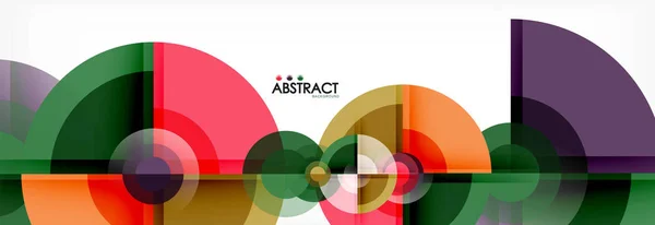 Sfondo astratto - cerchi multicolori, design geometrico minimale alla moda — Vettoriale Stock