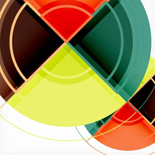 Creative cirklar geometriska abstrakt bakgrund med 3d-effekt — Stock vektor