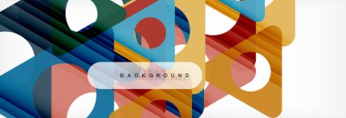 Geometrik arka plan, daireler ve üçgenler şekiller afiş. Gösterim amacıyla broşür veya el ilanı, sunum ve web tasarım düzeni