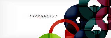 Gri arka plan, modern geometrik desen tasarım renkli halkalar. Vektör iş veya teknoloji tanıtım tasarım şablonu, broşür veya el ilanı desenli veya geometrik web afiş