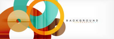 Gri arka plan, modern geometrik desen tasarım renkli halkalar. Vektör iş veya teknoloji tanıtım tasarım şablonu, broşür veya el ilanı desenli veya geometrik web afiş