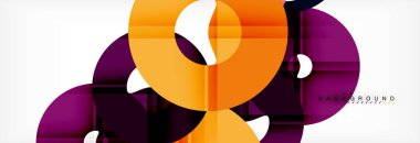 Gri arka plan, modern geometrik desen tasarım renkli halkalar. Vektör iş veya teknoloji tanıtım tasarım şablonu, broşür veya el ilanı desenli veya geometrik web afiş