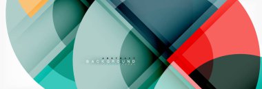 Arka plan - çok renkli daireler, trendy en az geometrik tasarım