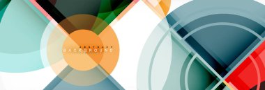 Arka plan - çok renkli daireler, trendy en az geometrik tasarım