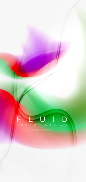 Mixing liquid color flow abstract background. Trendy abstract layout template for business or technology presentation, internet poster or web brochure cover, wallpaper — Stock Vector