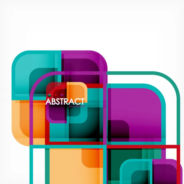 Kleurrijke ronde vierkanten moderne geometrische achtergrond — Stockvector
