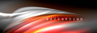 Sıvı renkli dalga satır arkaplanı. İş veya teknoloji tanıtımı, internet poster veya web broşür kapak, duvar kağıdı için trendy soyut düzeni şablonu. Vektör çizim