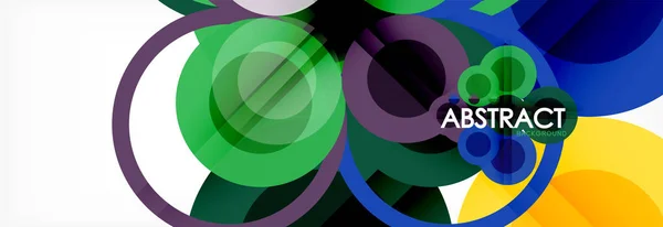 Composizione geometrica colorata astratta - sfondo cerchio multicolore — Vettoriale Stock