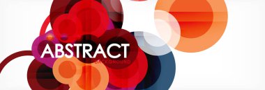 Soyut renkli geometrik kompozisyon - çok renkli daire arka plan