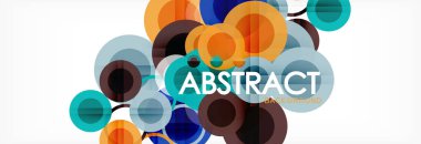 Soyut renkli geometrik kompozisyon - çok renkli daire arka plan