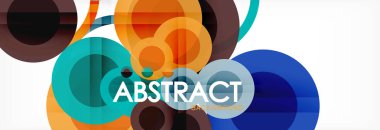 Soyut renkli geometrik kompozisyon - çok renkli daire arka plan