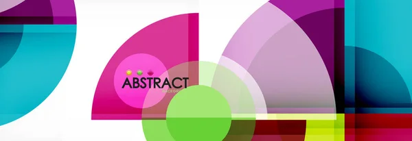Fundo abstrato - círculos multicoloridos, design geométrico mínimo na moda — Vetor de Stock