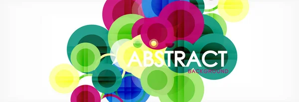 Composición geométrica colorida abstracta - fondo de círculo multicolor — Vector de stock